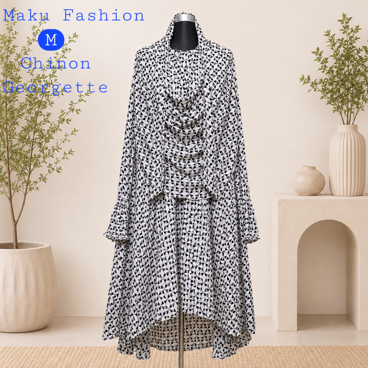 Semi Long Khimar in Chinon Georgette Khimar in Chinon Georgette - Image 1