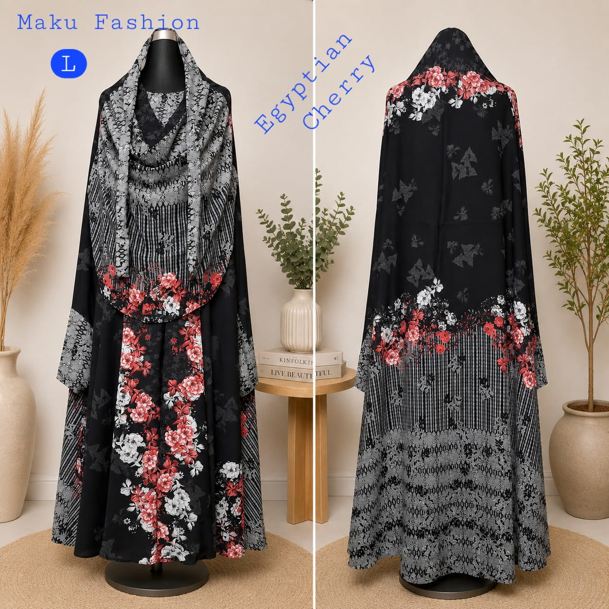 Premium Khimar-Maku Fashion Bangladesh Khimar in Egyptian Cherry - Image 1